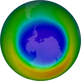 Antarctic ozone map for 2007-09